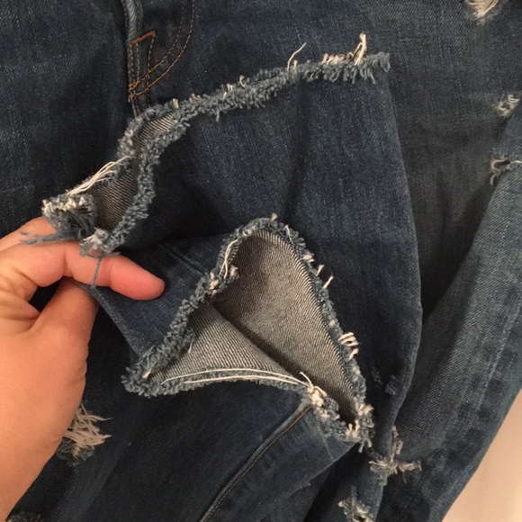 Levi’s 501 CT Handmade Distressed DarkWash Jeans Sz: 32 - Picture 9 of 10